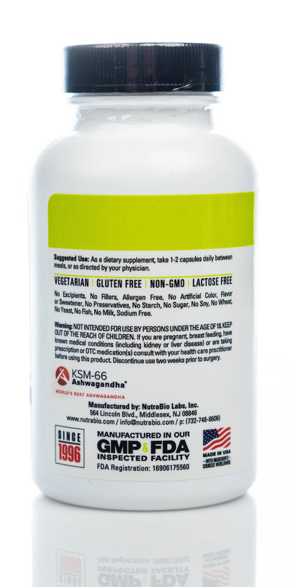 Nutrabio Ashwagandha KSM-66 90 Capsules