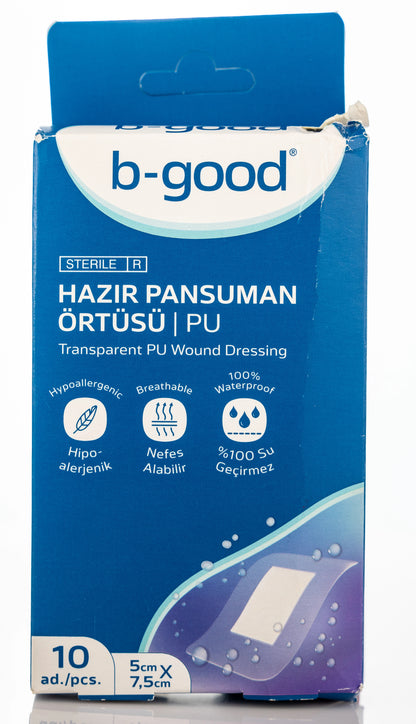 B-Good Transparent Pu Wound Dressing 5X7.5Cm 10 Pieces