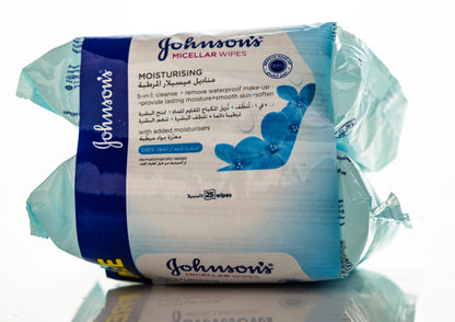 Johnson And Johnson Micellar Moisturizer [Dry Skin] 25 Wipes 1+1 Offer Replen