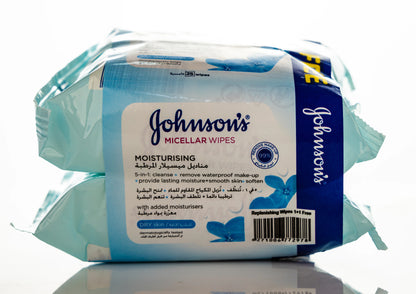 Johnson And Johnson Micellar Moisturizer [Dry Skin] 25 Wipes 1+1 Offer Replen