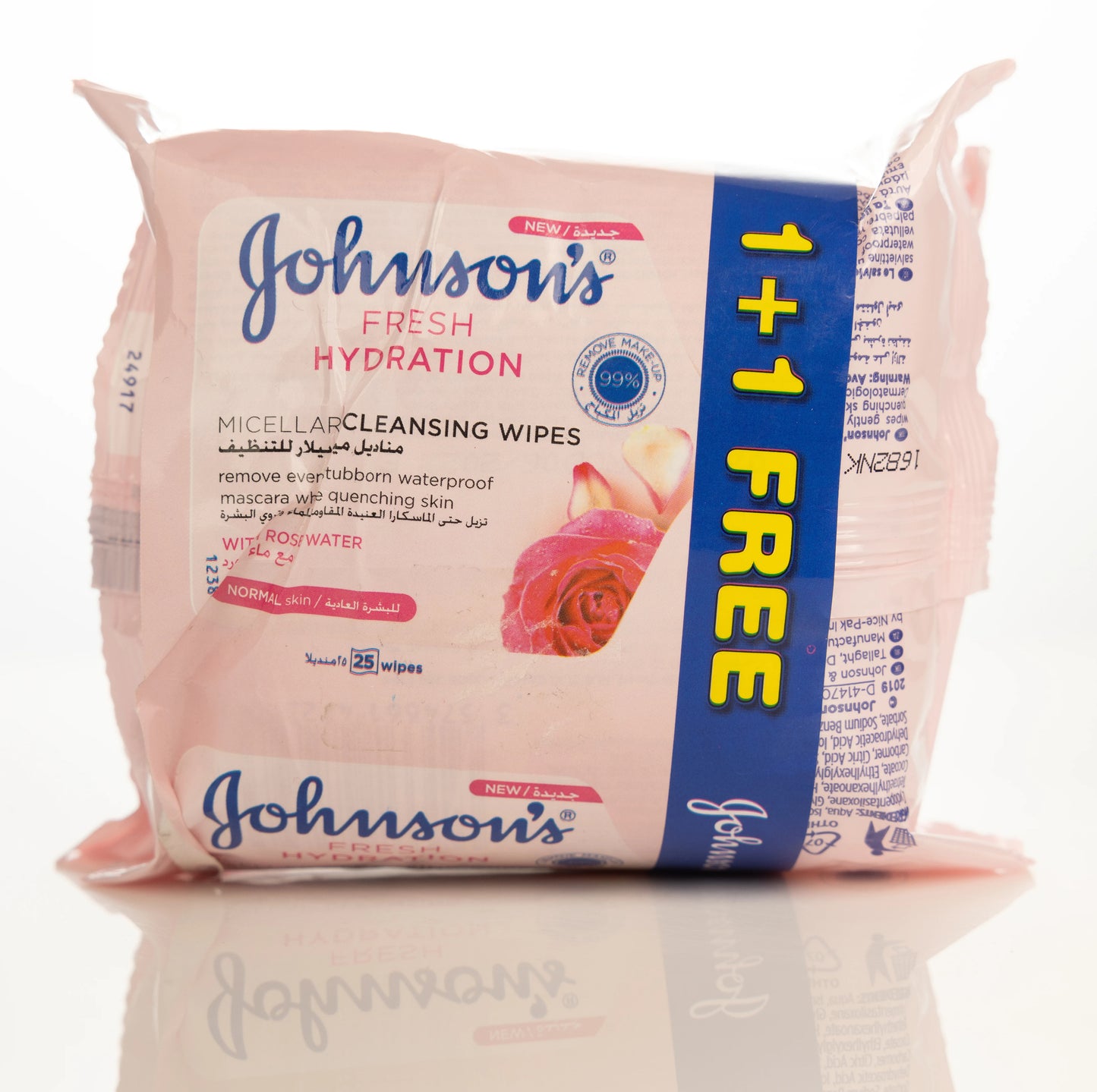 Johnson's Fresh Hydra [Normal Skin-Rose Water]Wipes 25 Pieces 1+1 Offer