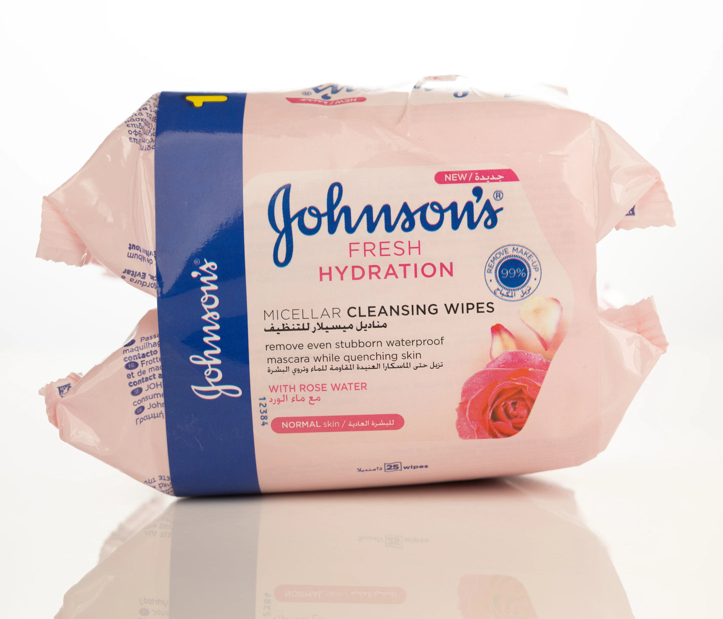 Johnson's Fresh Hydra [Normal Skin-Rose Water]Wipes 25 Pieces 1+1 Offer
