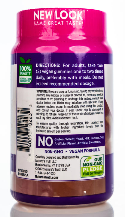 Nature’s Truth Hair Skin & Nails Biotin 2500mcg Gummies 80gummies