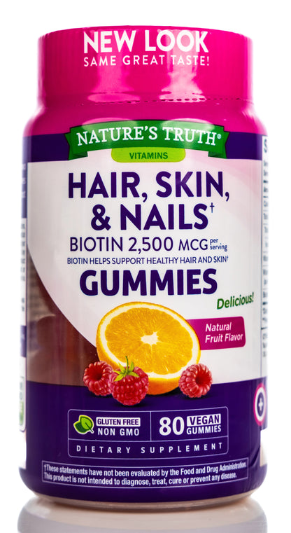 Nature’s Truth Hair Skin & Nails Biotin 2500mcg Gummies 80gummies