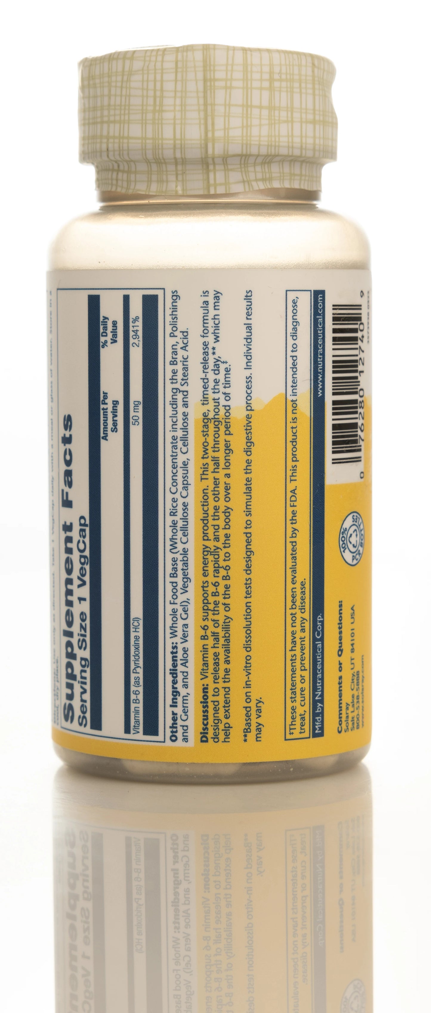 Solaray Vitamin B-6 50mg  60 Capsules