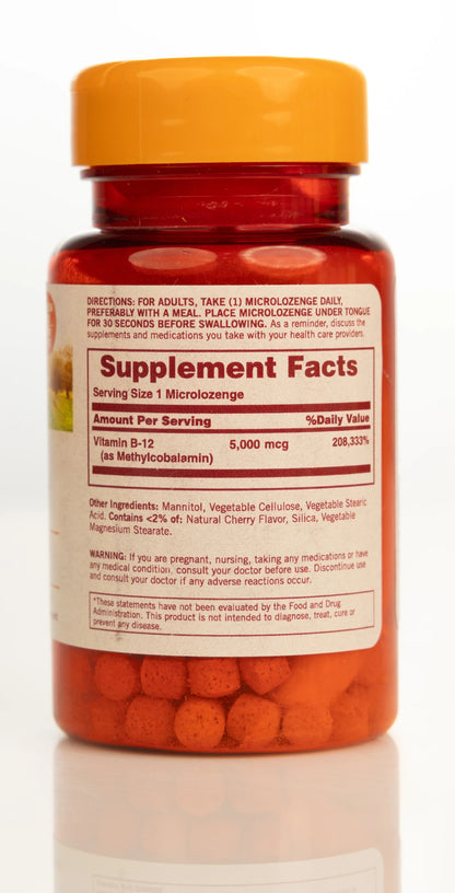 Sundown Dissolvable B12 5000MCG 90 Microlozenges