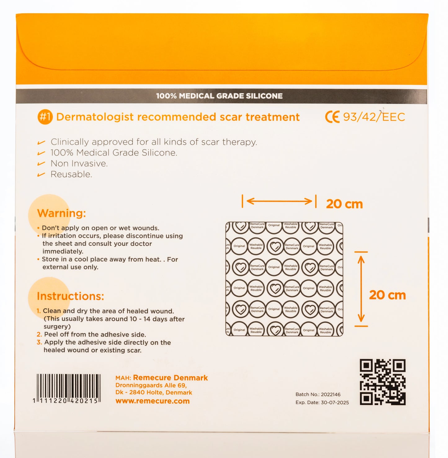 RemeCure Scar XL Silicone Gel Sheet 20 cm