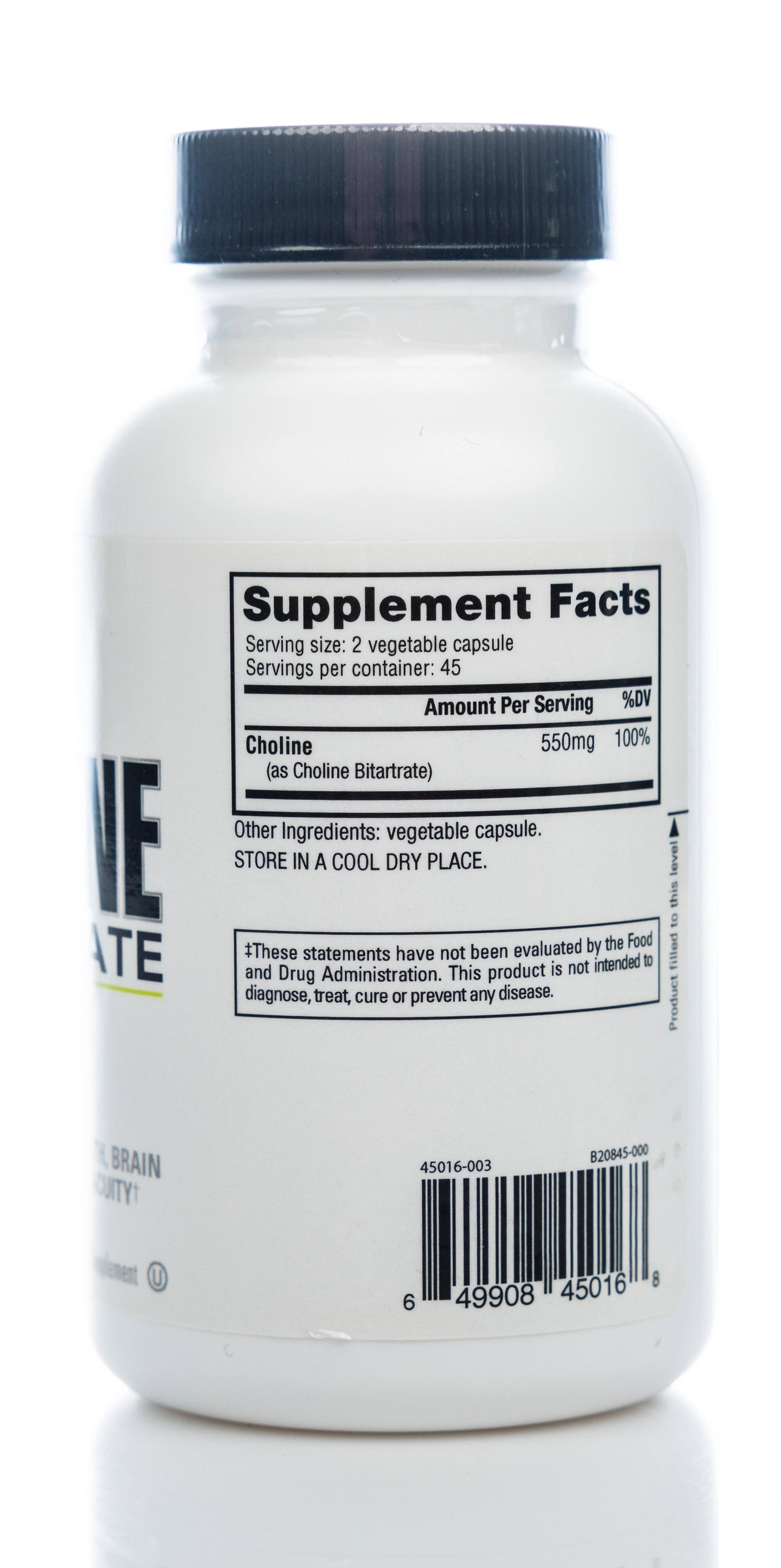 Nutrabio Choline Bitartrate 90 Capsules