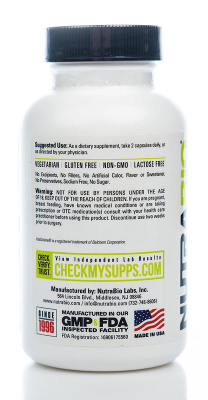 Nutrabio Choline Bitartrate 90 Capsules
