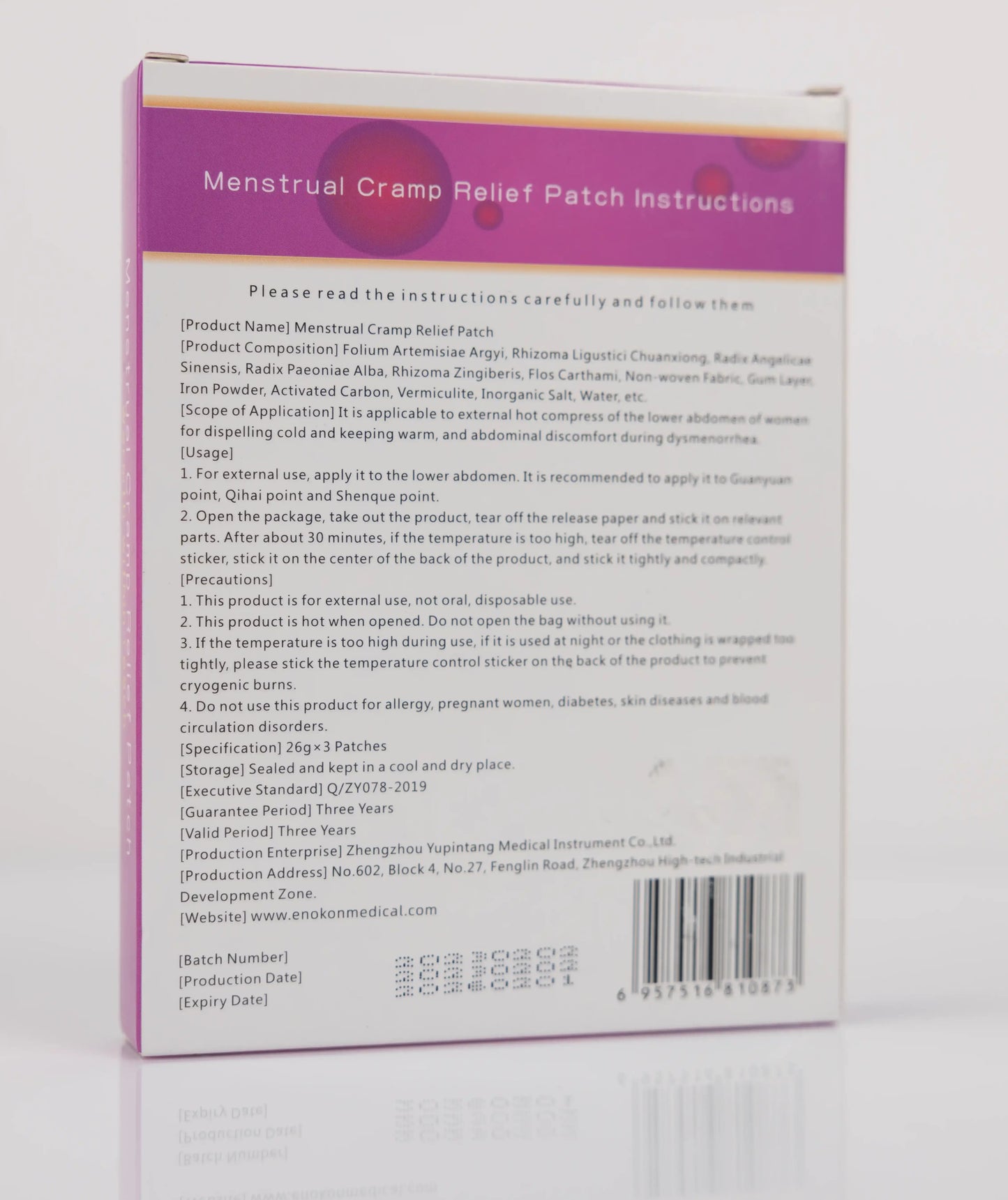 Enokon Menstrual Cramp Relief Patch 3 Pieces