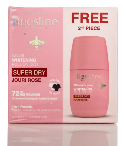 Beesline 72 Hours Whitening Roll On Deo Super Dry Jouri Rose 50 Ml 1+1 Offer Pack