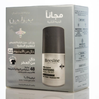 Beesline 48 Hours Men Whitening Roll On Deo Zero Aluminum Silver Power 50 Ml [Fragrance Free] 1+1 Offer Pack