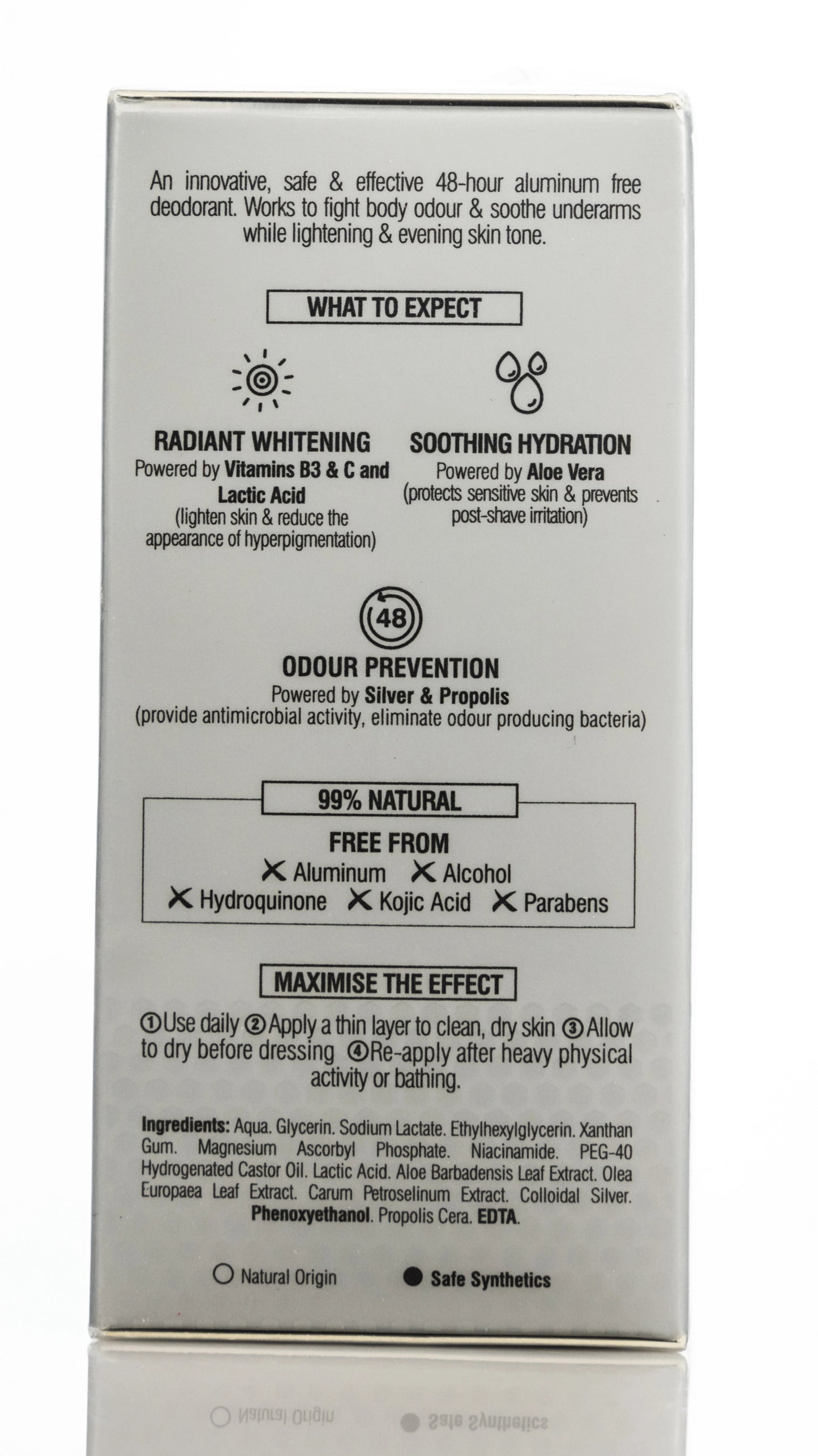 Beesline 48 Hours Men Whitening Roll On Deo Zero Aluminum Silver Power 50 Ml [Fragrance Free] 1+1 Offer Pack