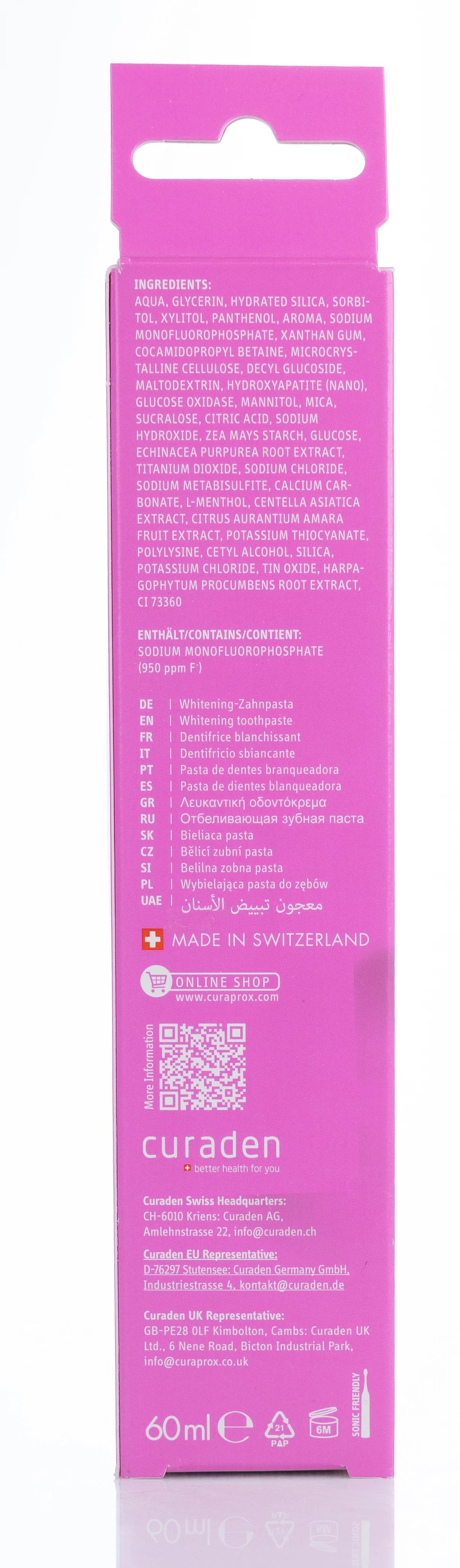 Curaprox Be You Whitening Toothpaste 60Ml[Watermelon]