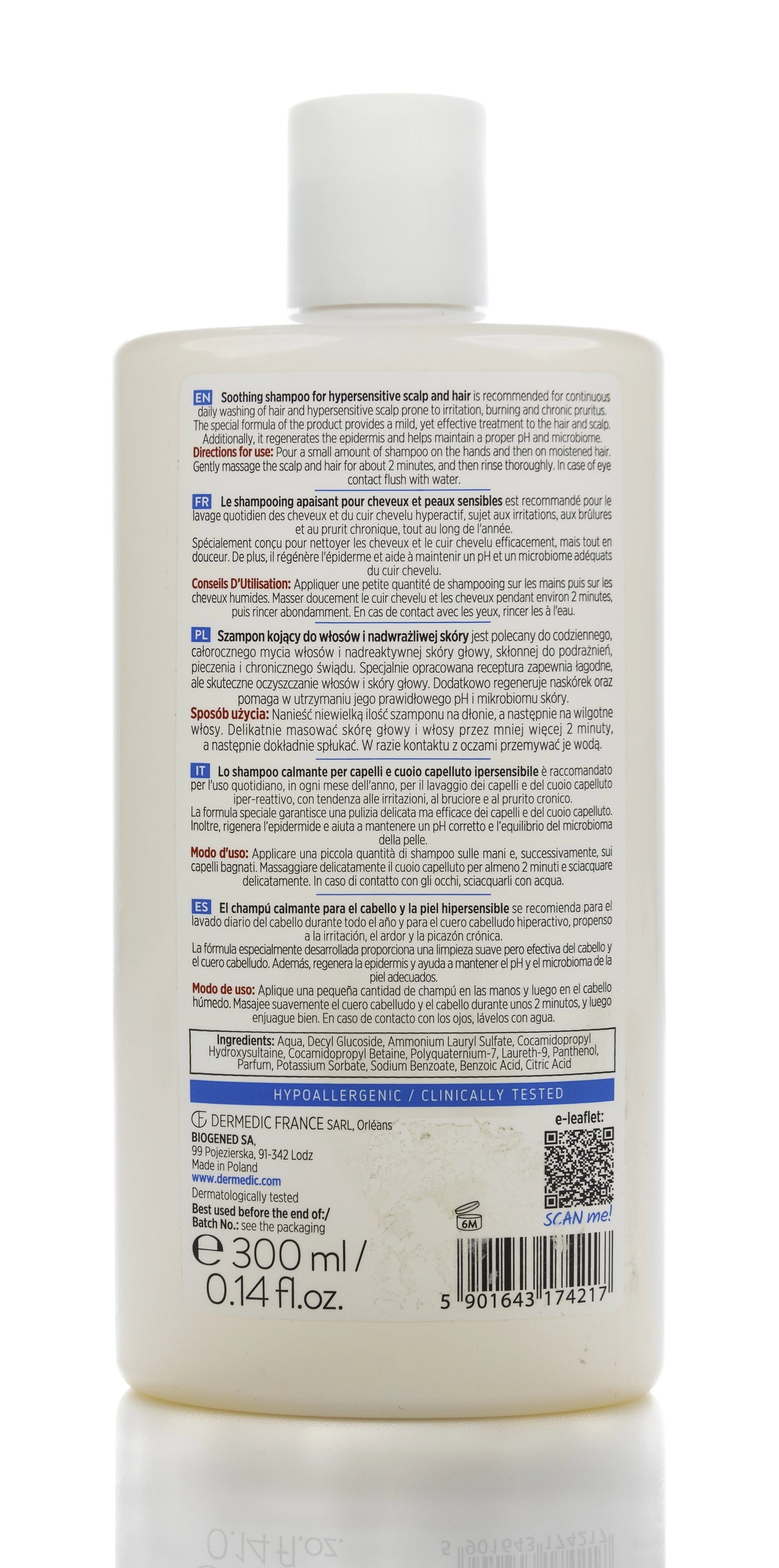 Dermedic Capilarte Soothing Shampoo for Hypersensitive Scalp and Hair 300 ml