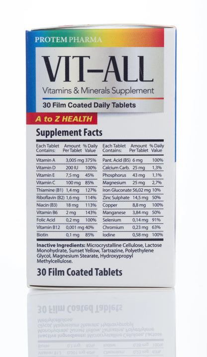 Vit-All One Day Vitamins & Minerals 30 Tablet