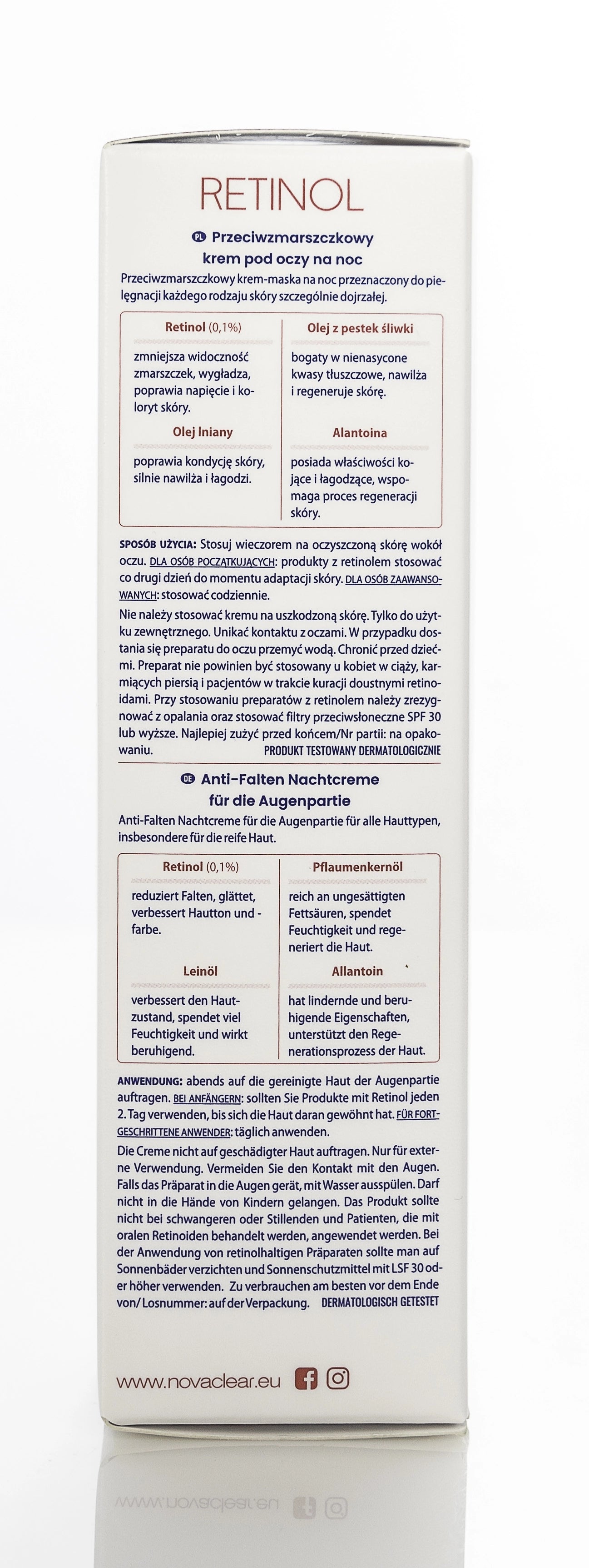 Novaclear Retinol Rejuvenating Night Eye Cream 15 Ml