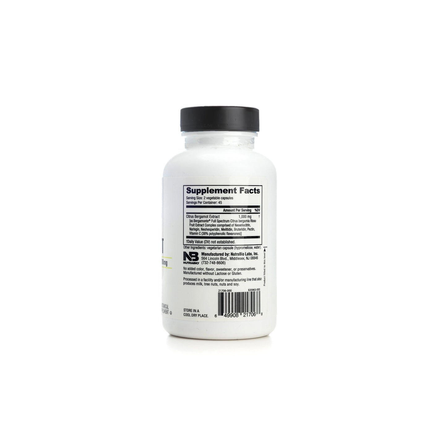 Nutrabio Citrus Bergamot 1000mg 90 Capsules