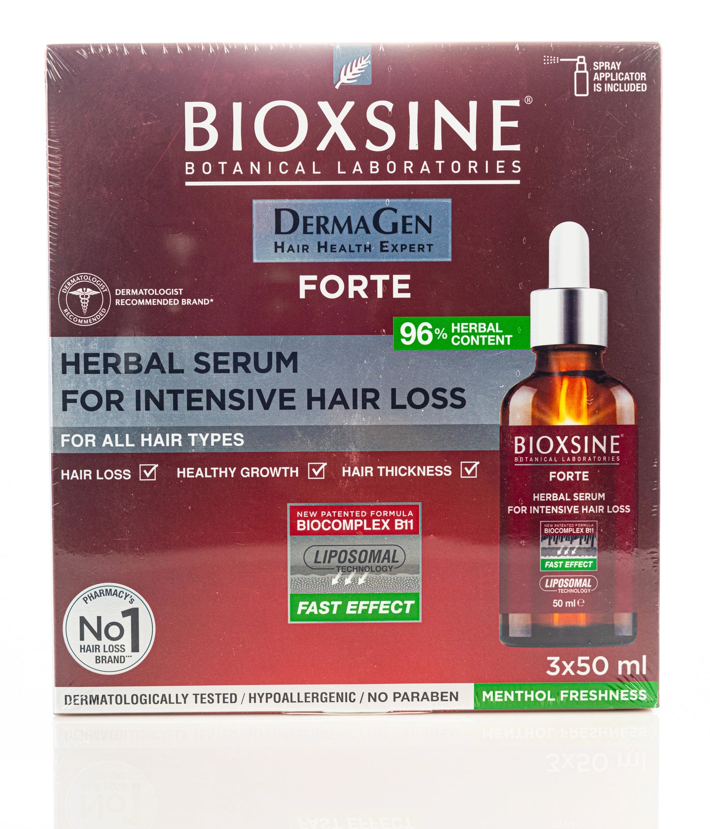 Bioxsine DermaGen Forte Herbal Serum for Intensive Hair Loss (3 x 50 ml)