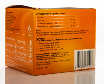 Hydralyte Orange Sachet 10X4.9 gm