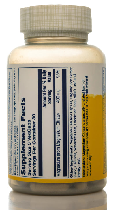 Solaray Magnesium Citrate 400mg 90 Capsules