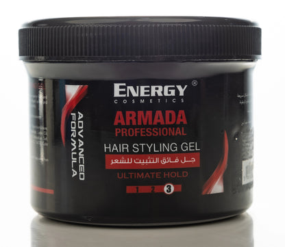 Energy Cosmetics Armada Professional  Hair Styling Gel [3] Ultimate Hold 500 Ml