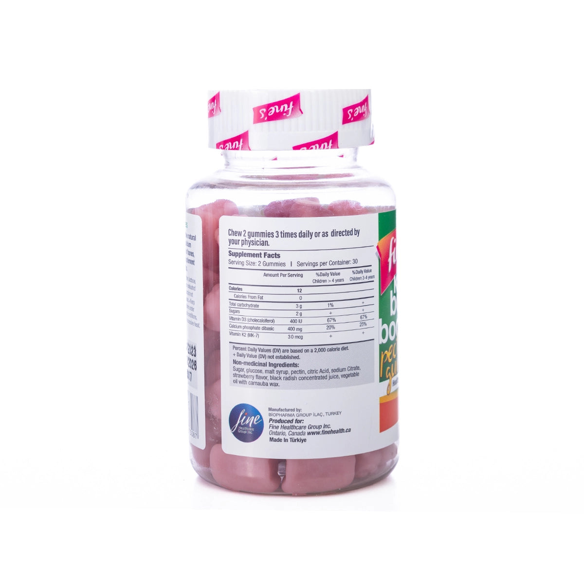 Fine's Kids K2+Ca+D3 Bone Booster 60Gummies