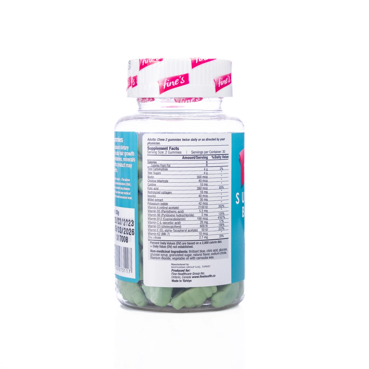 Fine's Adult Biotin + Super Hair Booster 60 Gummies
