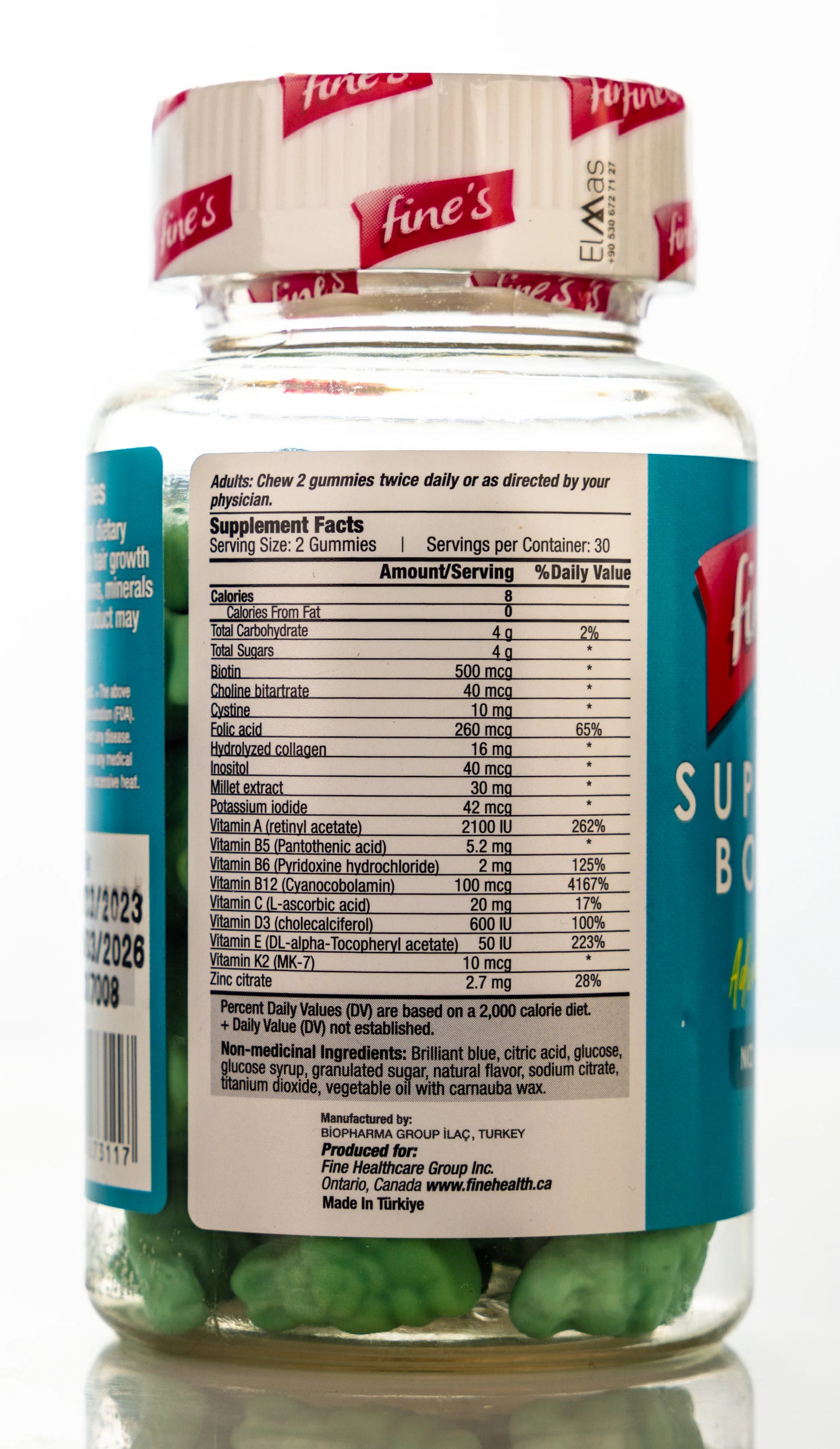 Fine's Adult Biotin + Super Hair Booster 60 Gummies