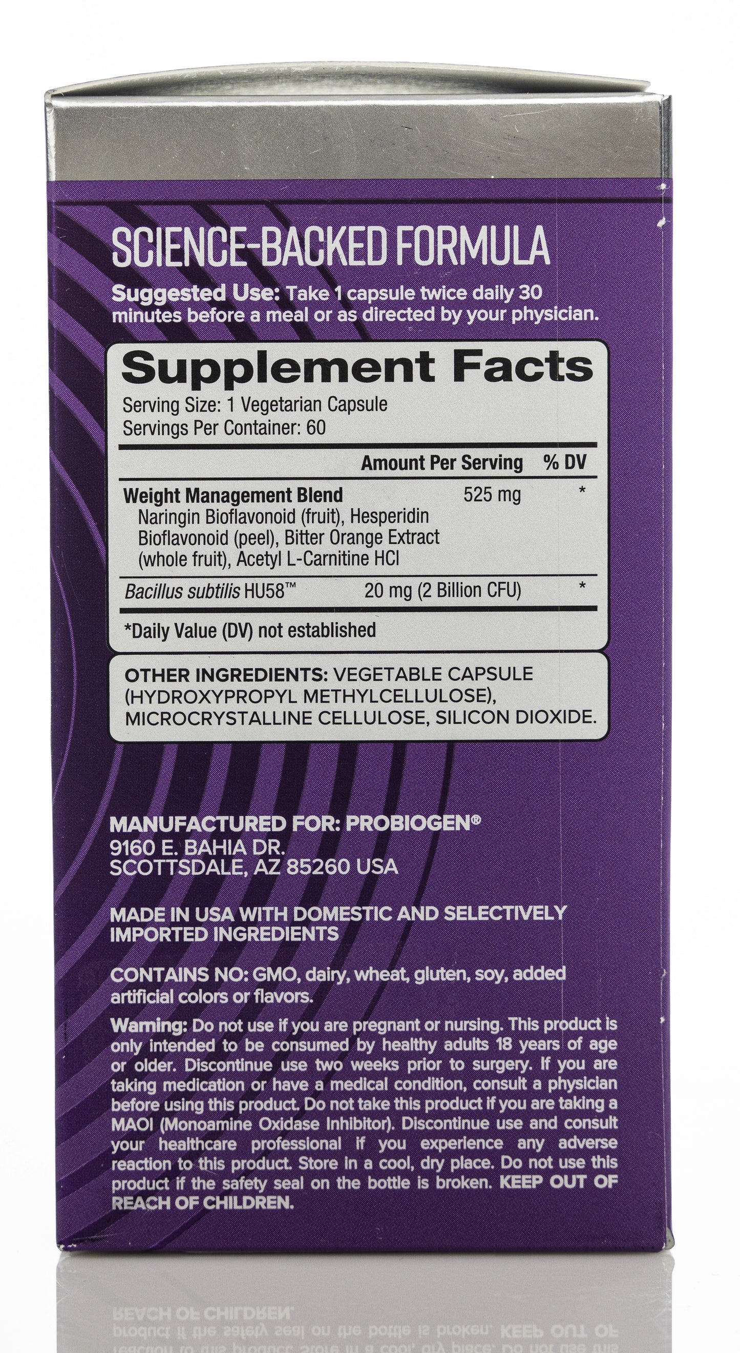 Probiogen Weight Support Spore Probiotic 60 Capsules