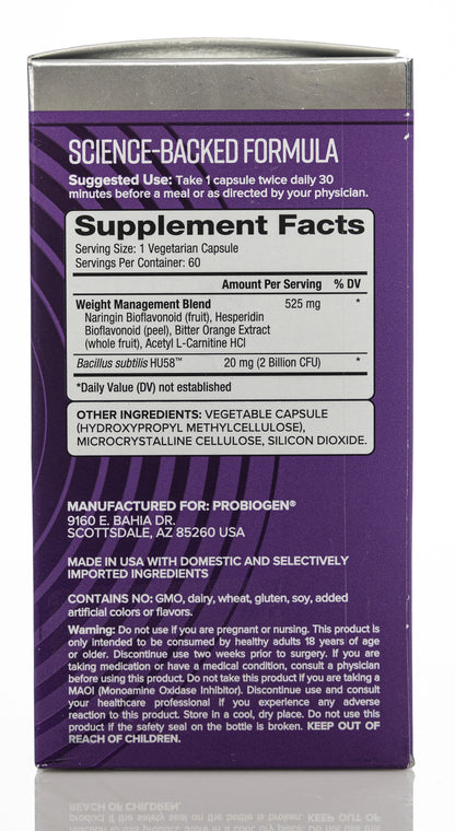 Probiogen Weight Support Spore Probiotic 60 Capsules