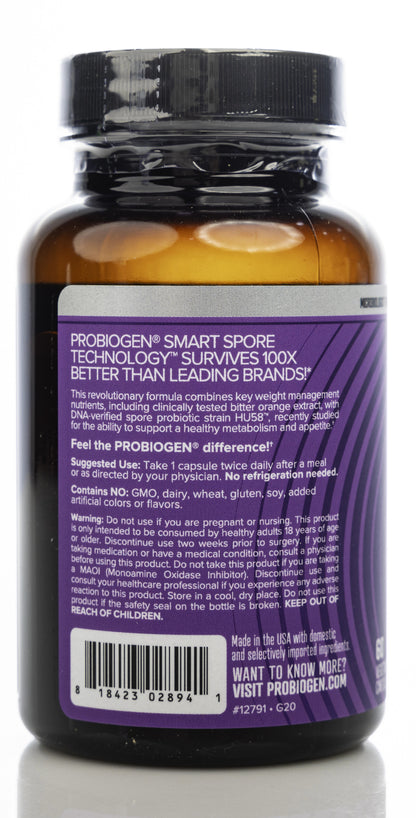 Probiogen Weight Support Spore Probiotic 60 Capsules
