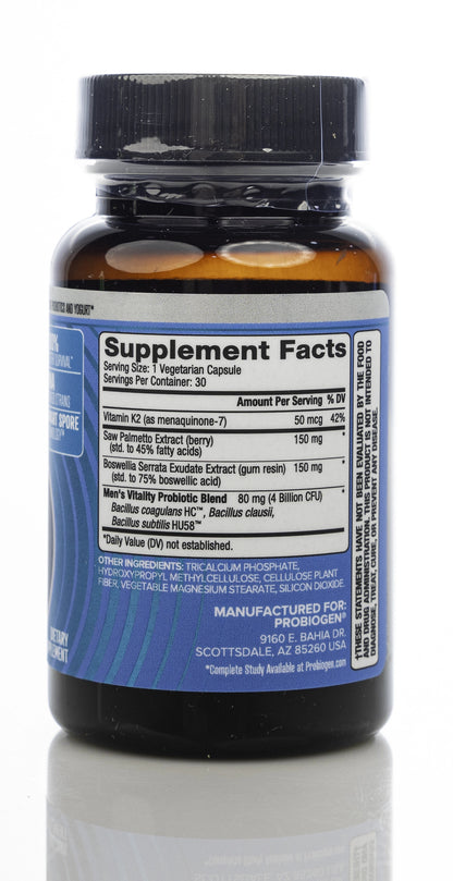 Probiogen Men's Vitality Spore Probiotic 30 Capsules