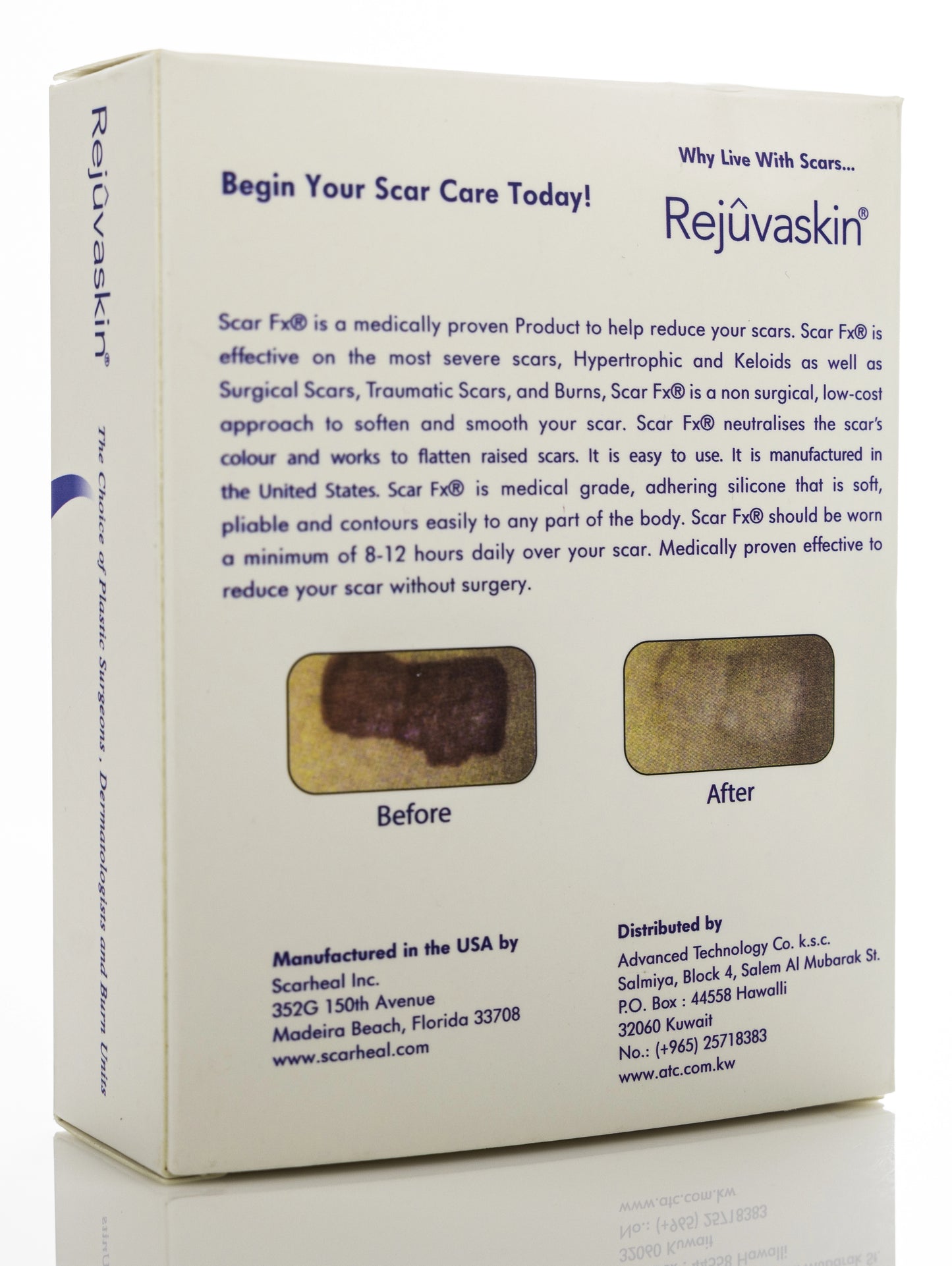 Rejûvaskin Scar FX Silicone Sheeting 1.5x3 Inch/3.75x7.5 Cm
