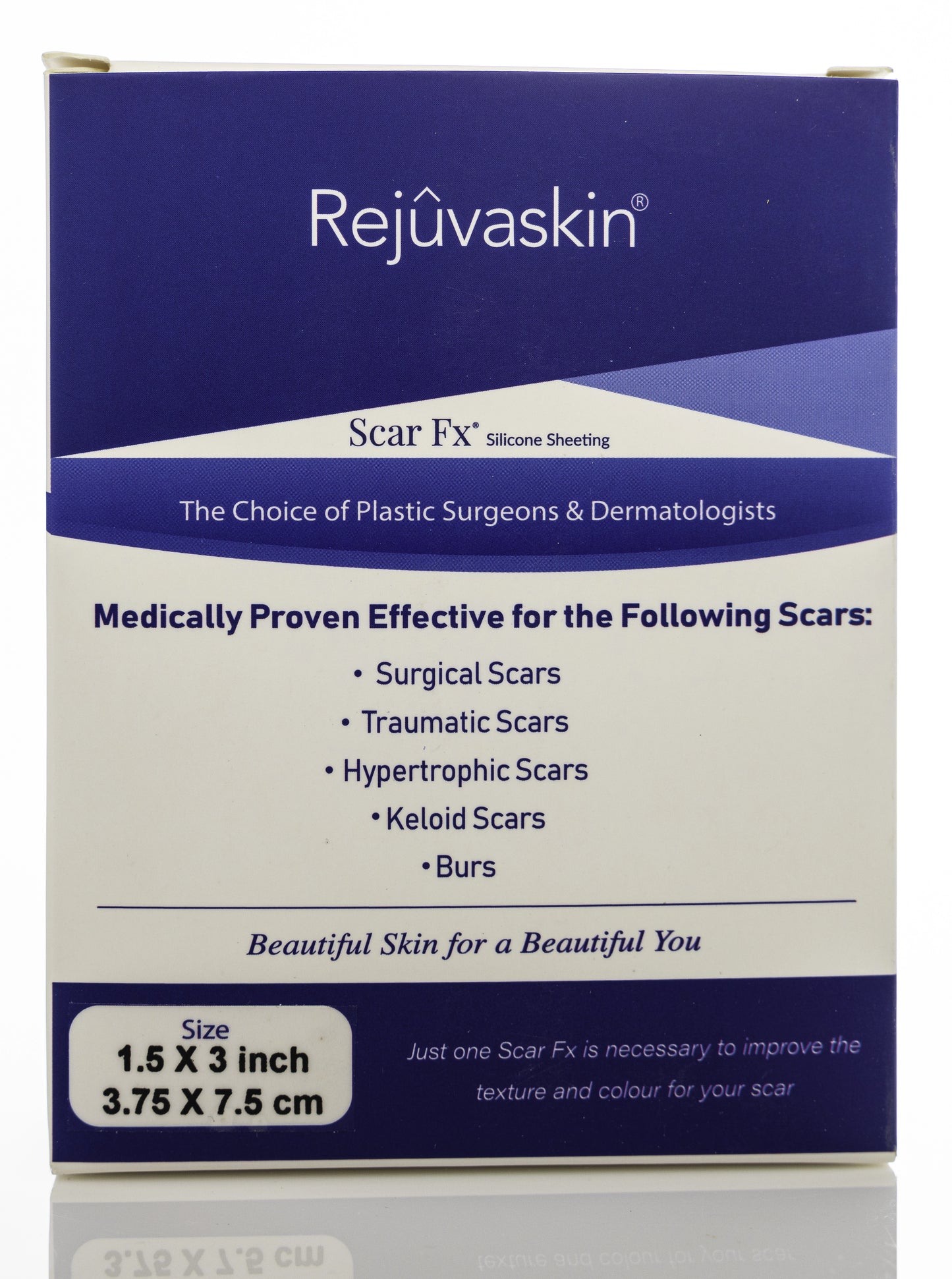 Rejûvaskin Scar FX Silicone Sheeting 1.5x3 Inch/3.75x7.5 Cm