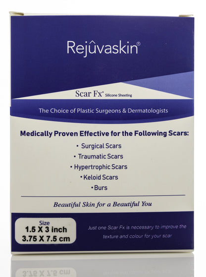Rejûvaskin Scar FX Silicone Sheeting 1.5x3 Inch/3.75x7.5 Cm