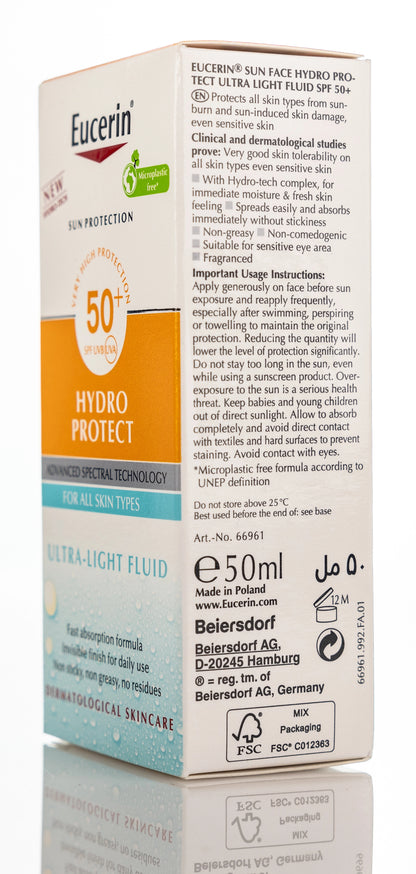 Eucerin Sun SPF 50+ Hydro Protect Ultra-Light Fluid 50 Ml