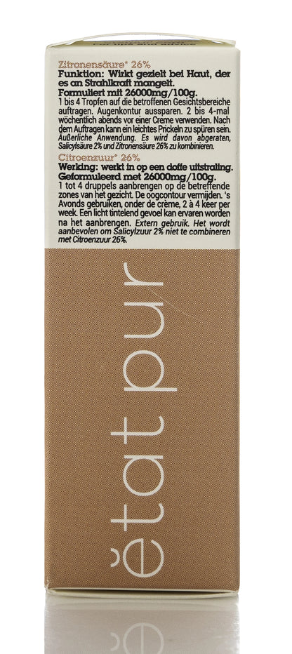Etat Pur  Pure Active Citric Acid AHA 20% Loss of Radiance Serum 15 Ml