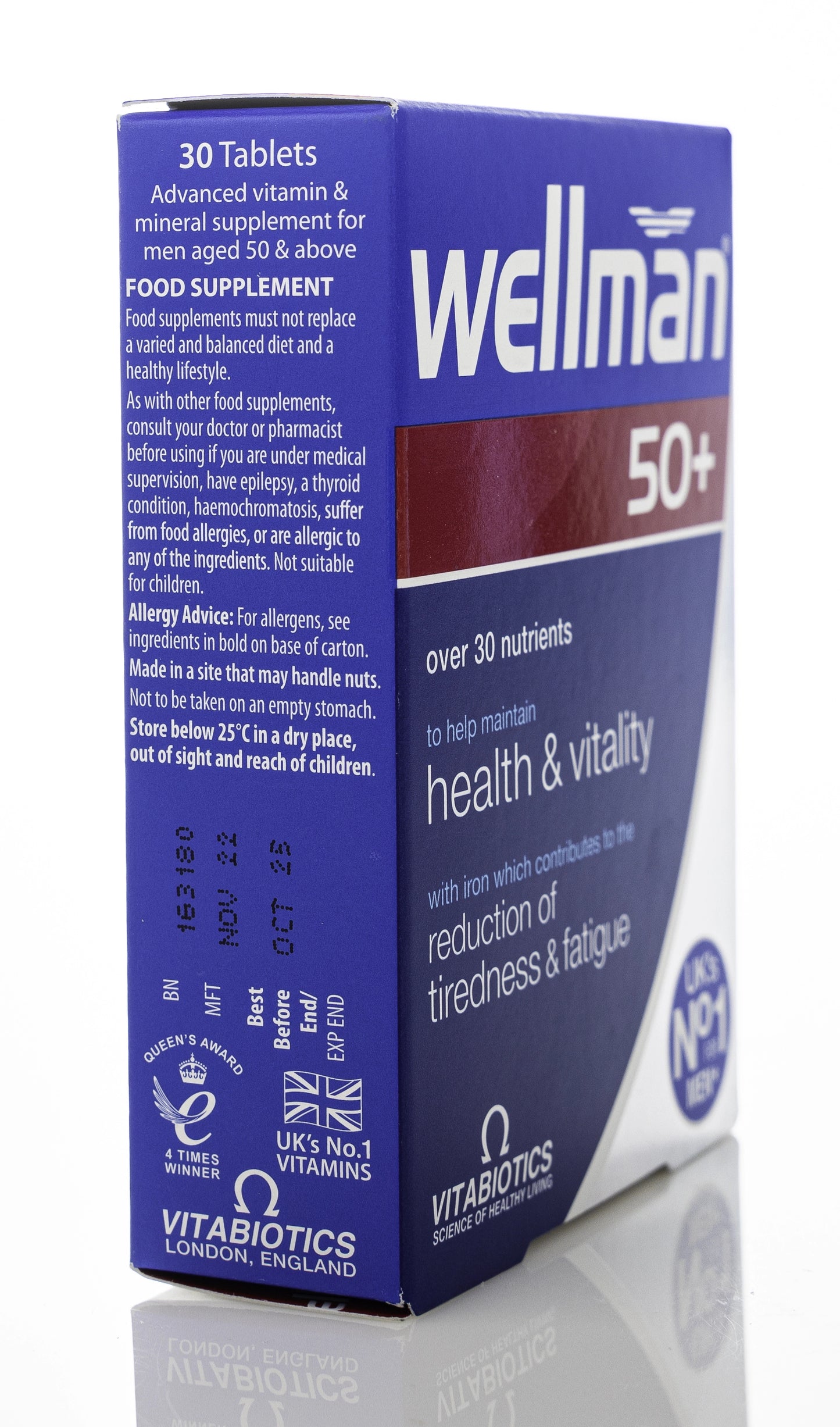 Vitabiotics Wellman 50+ 30 Tablets