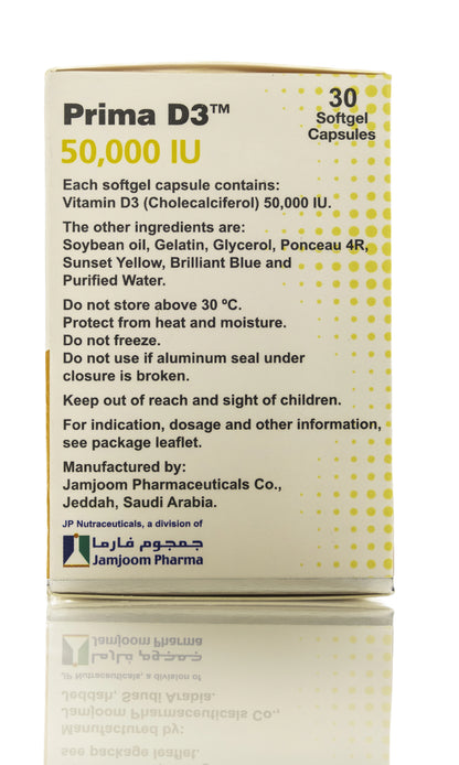 Prima Vitamin D3 50000 IU 30 Capsules