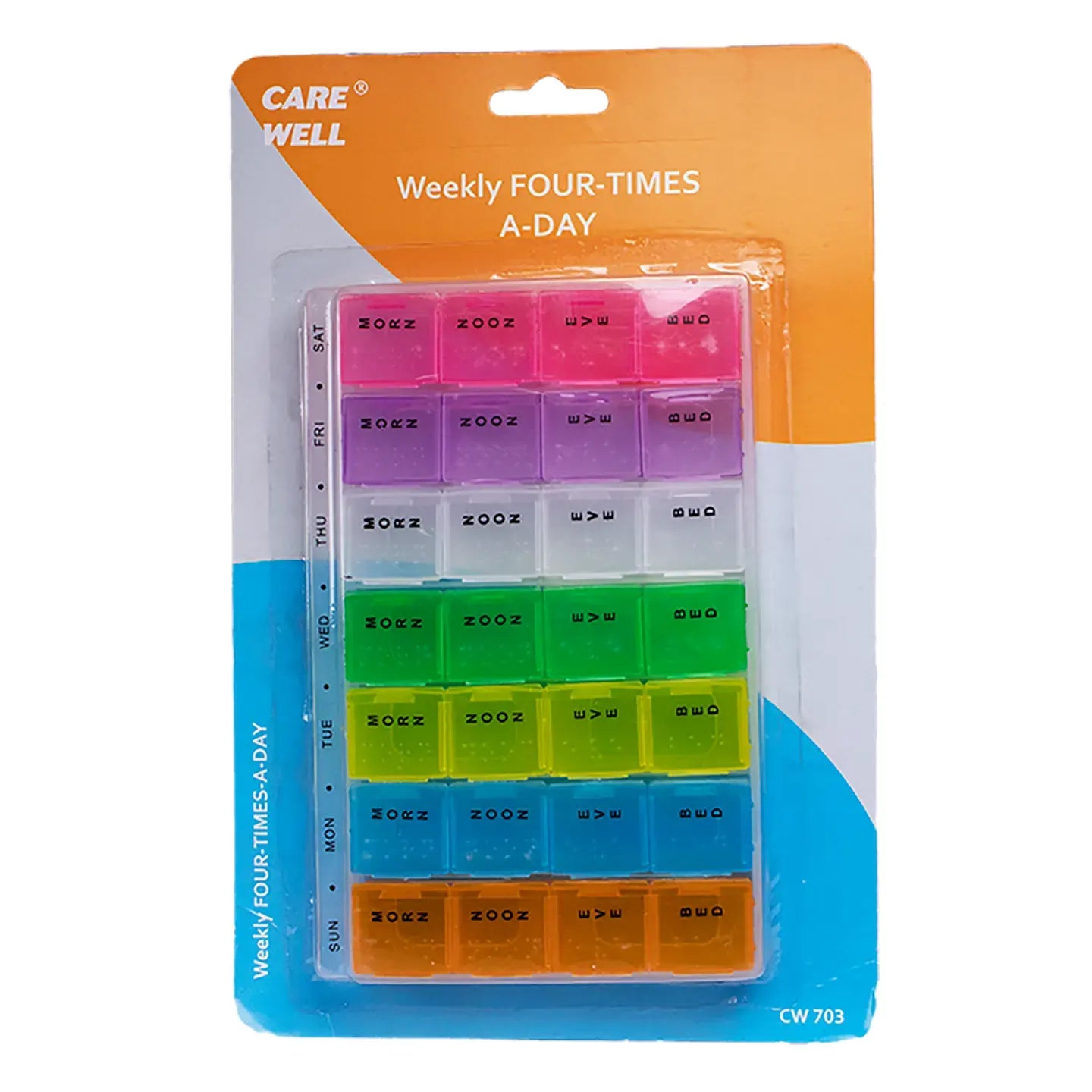 Care Well Weekly Four Times A Day Pill Box [703]