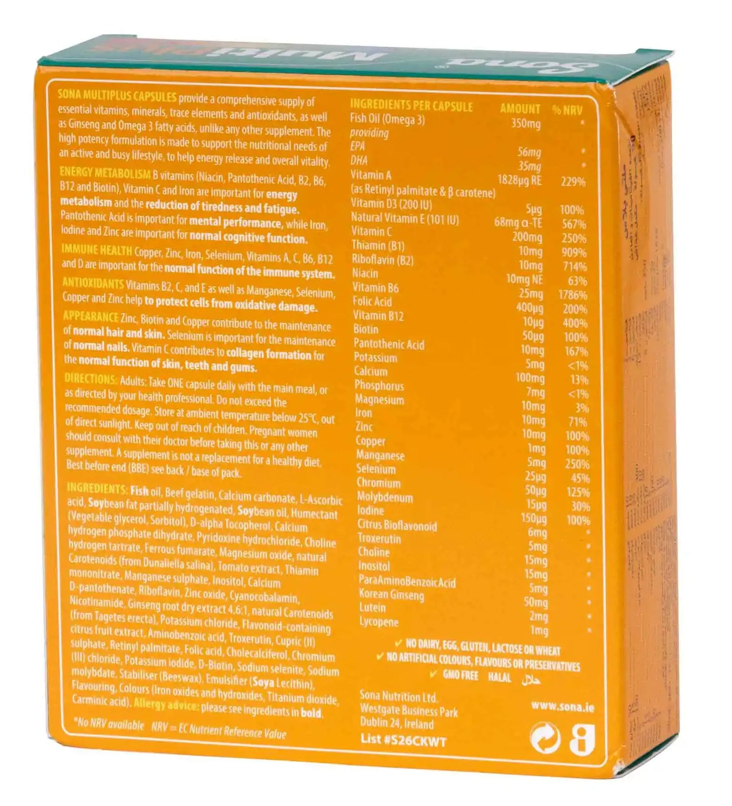 Sona Multiplus multivitamin &Mineral 30 Capsules