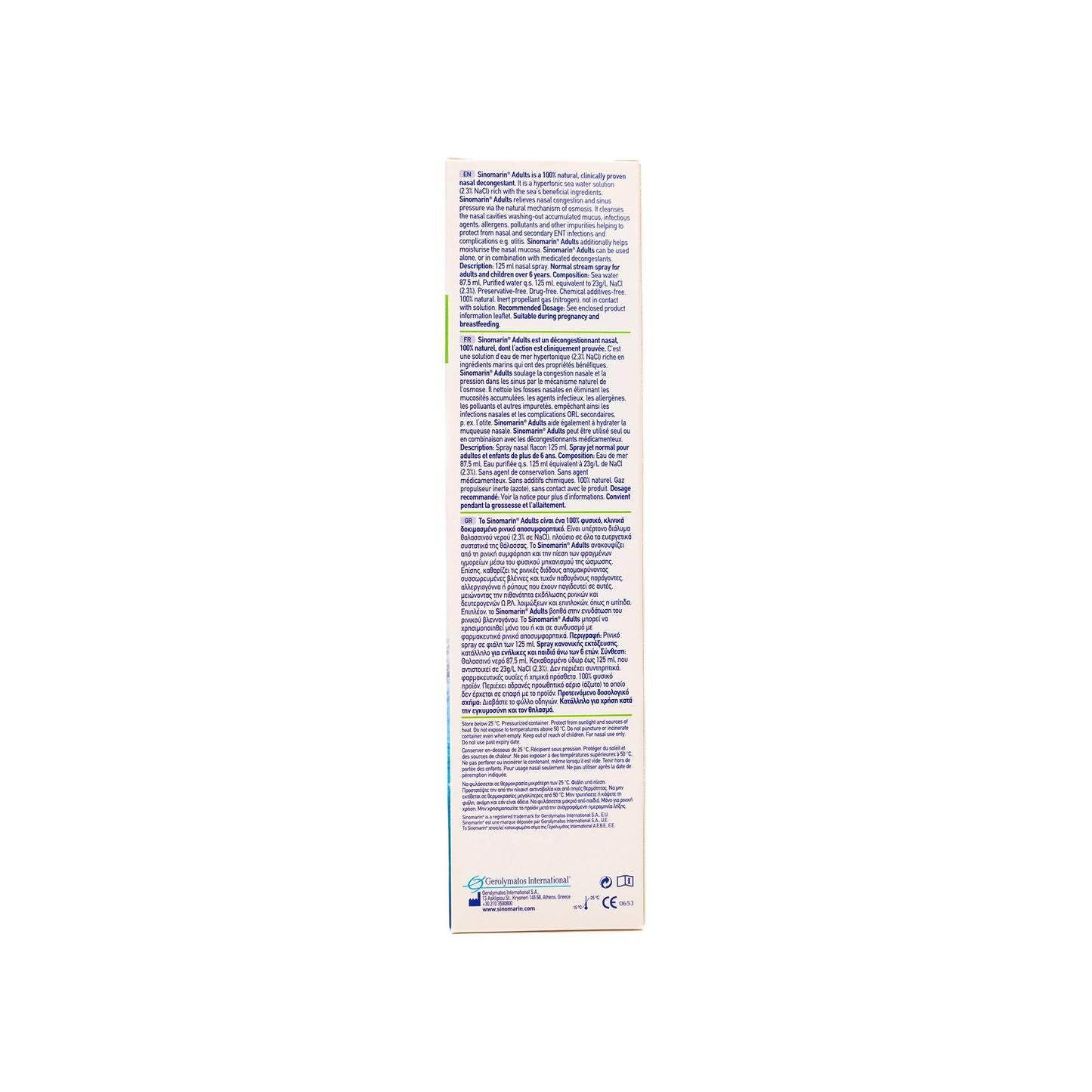 Sinomarin Nose Care Adult Nasal Spray 125Ml