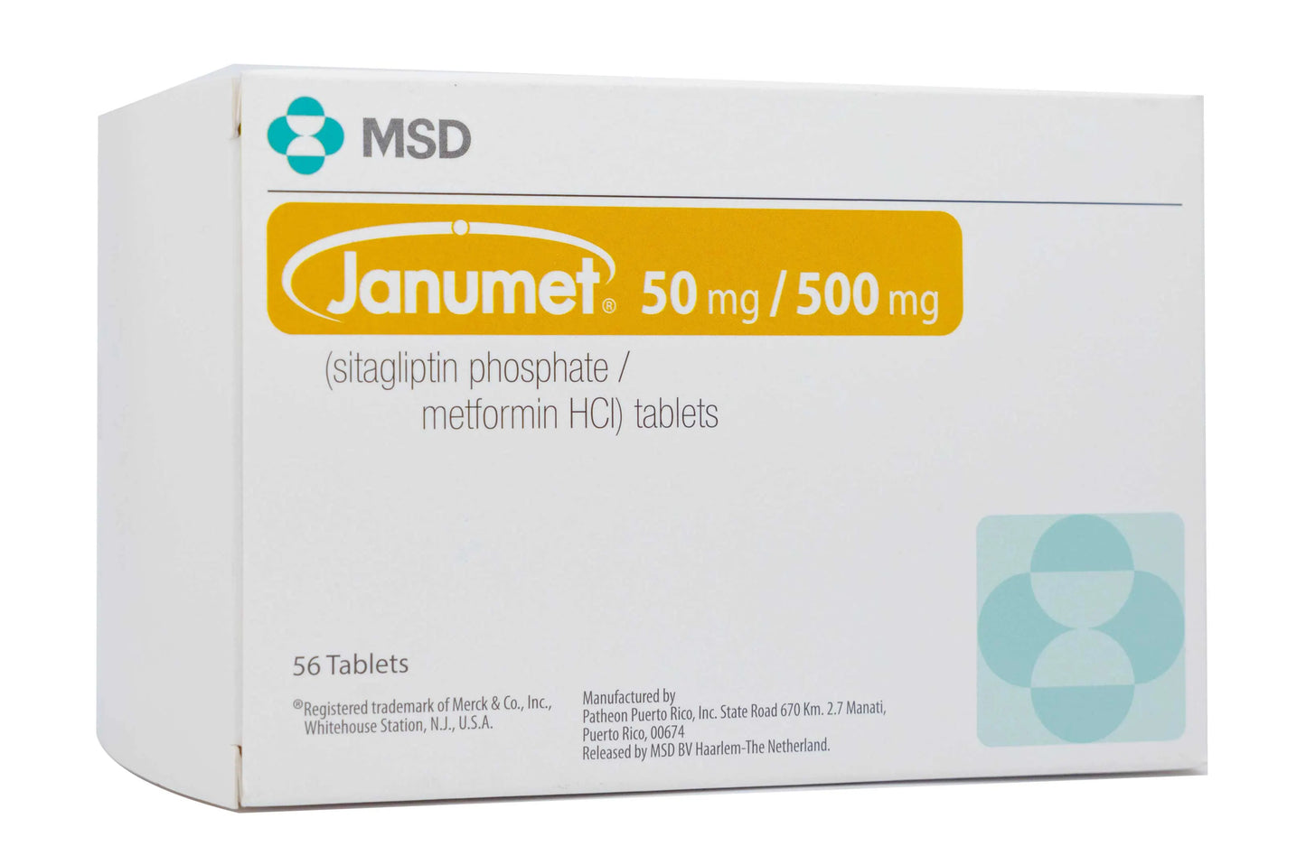 Janumet 50/500Mg 56 Tablets