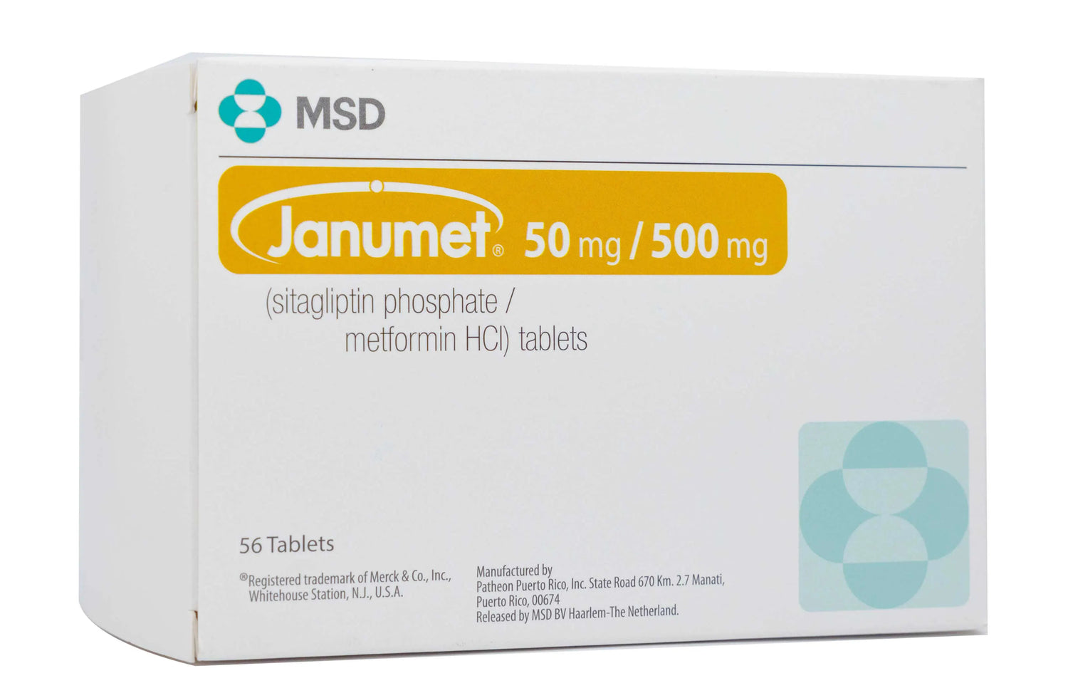Janumet 50/500Mg 56 Tablets