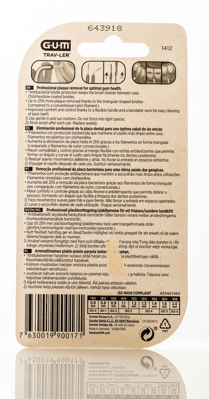 Gum Travler Intradental brush 0.9 mm-Orange [1412 ]