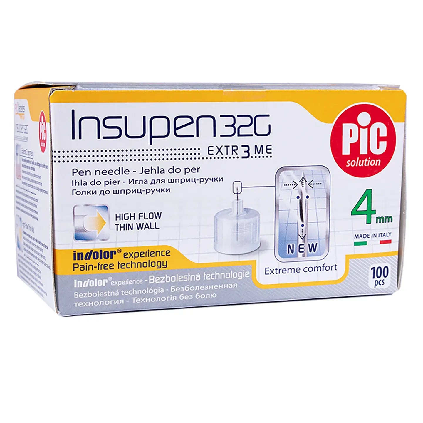 Pic Solution InsuPen Needles 32G X 4Mm 100 Pieces