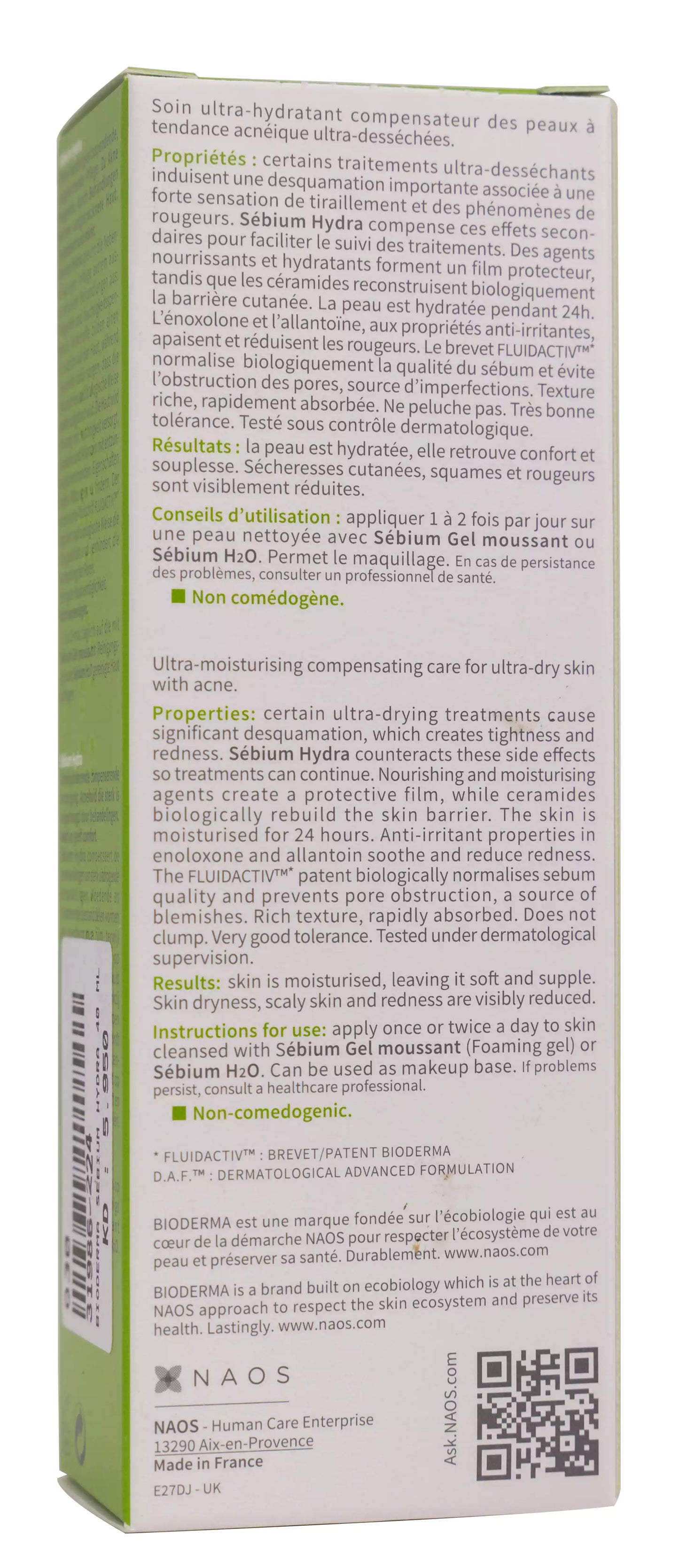 Bioderma Sébium Hydra Ultra-Moisturising Compensating Care Cream 40 Ml