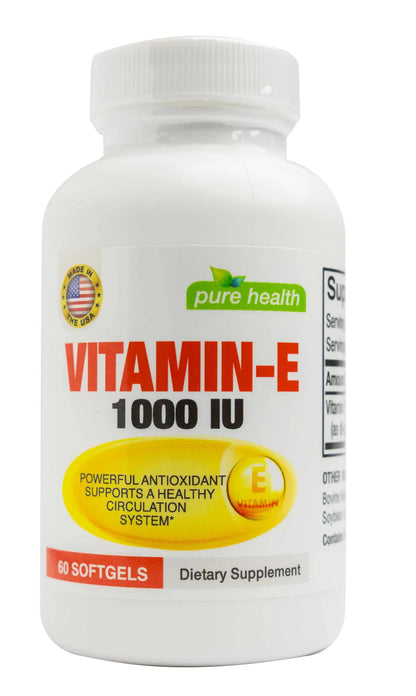 Pure Health Vitamin-E 1000 IU 60 Softgels