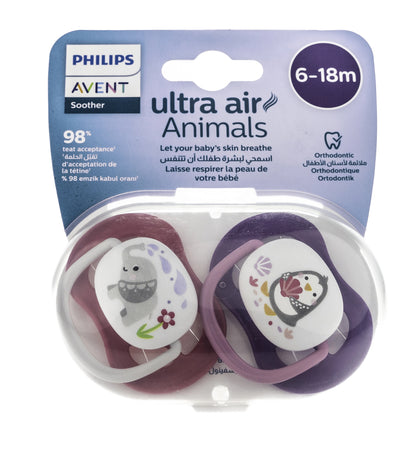 Avent [825] Ultra Air Animals Soother 6-18 M 2 Pieces